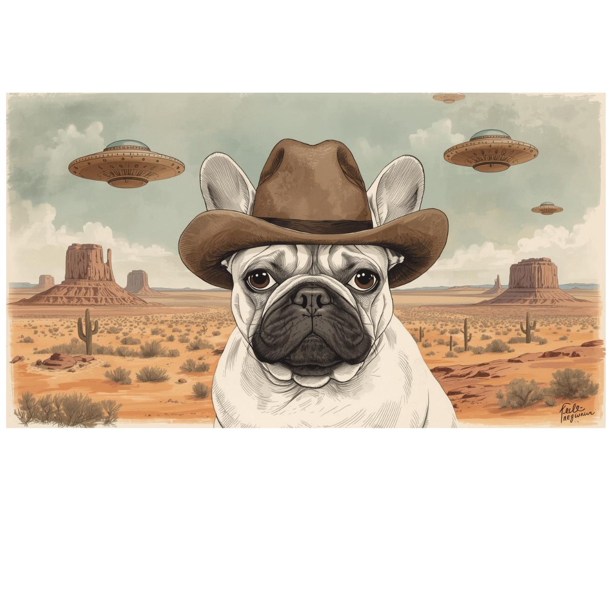 Frenchie Space Midwest- T-Shirt