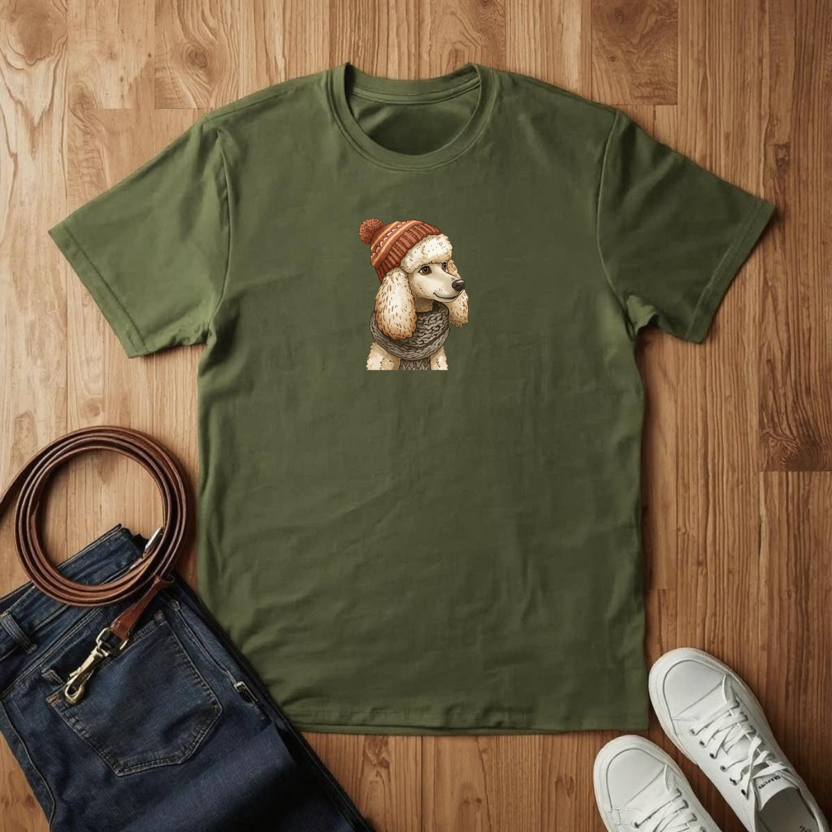 Winter Time Poodle- T-Shirt