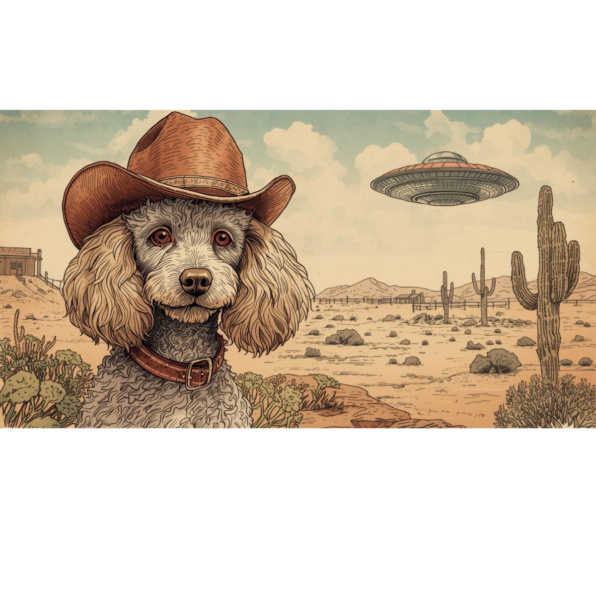 Poodle Cowboy - T-Shirt