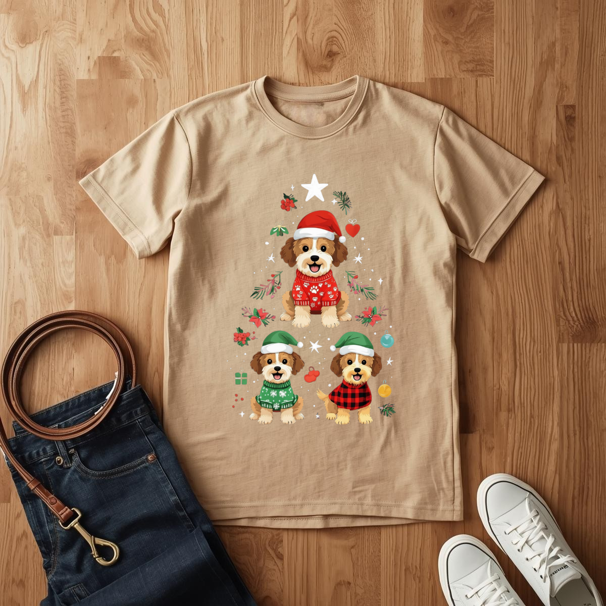 Doggy Christmas Tree- T-Shirt