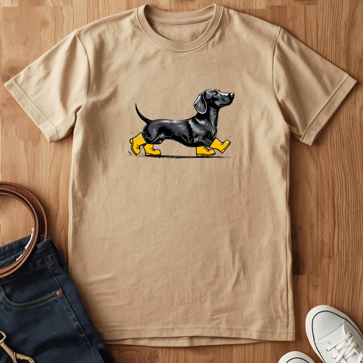 Rainy Day Dachshund- T-Shirt