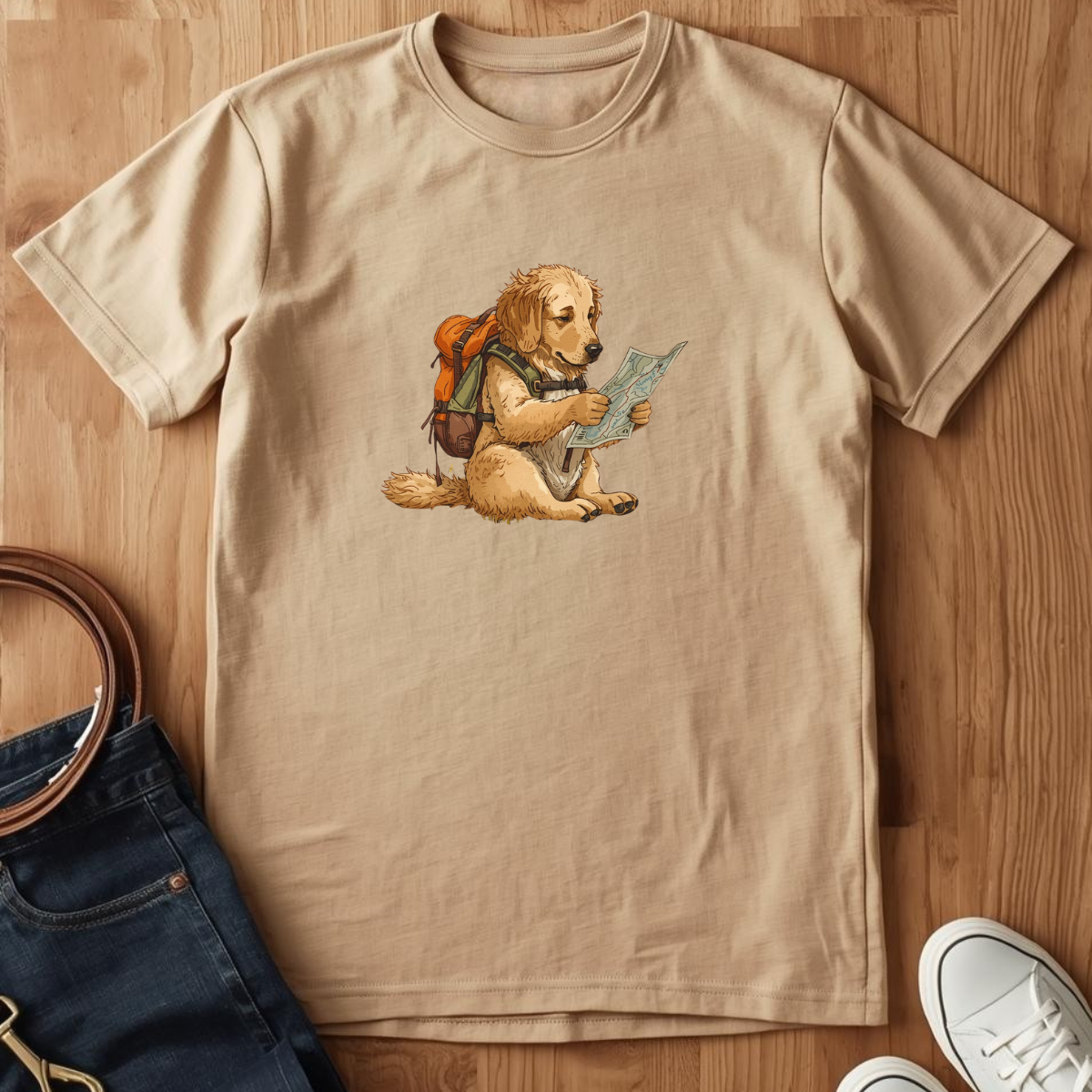 Golden Retriever Hiking - T-Shirt