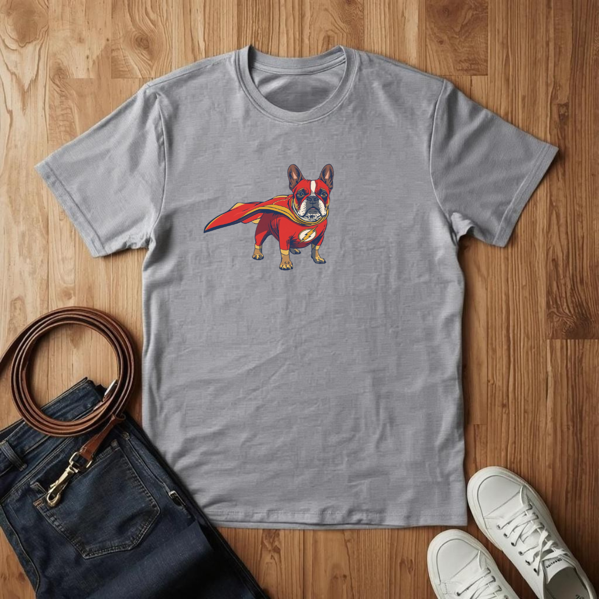 Frenchie Red Superhero - T-Shirt