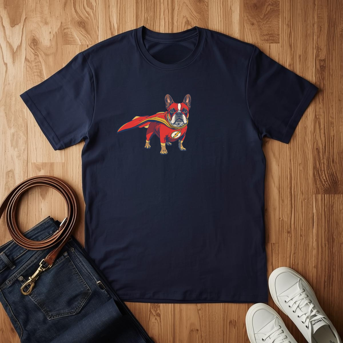 Frenchie Red Superhero - T-Shirt