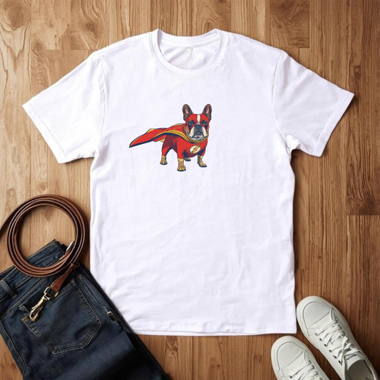 Frenchie Red Superhero - T-Shirt
