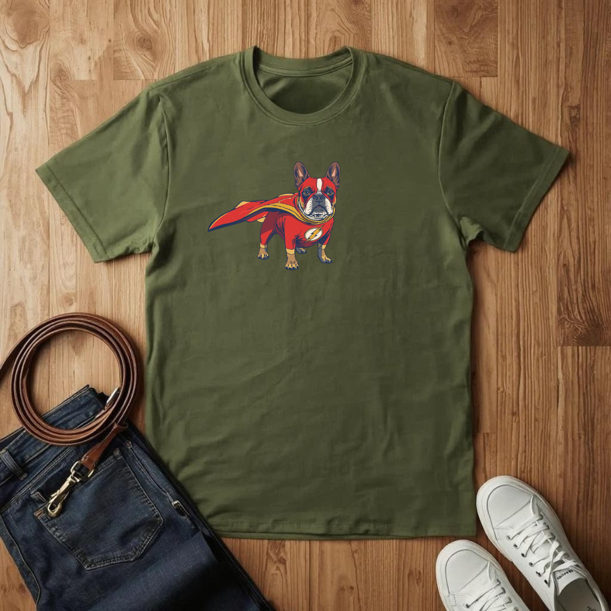 Frenchie Red Superhero - T-Shirt