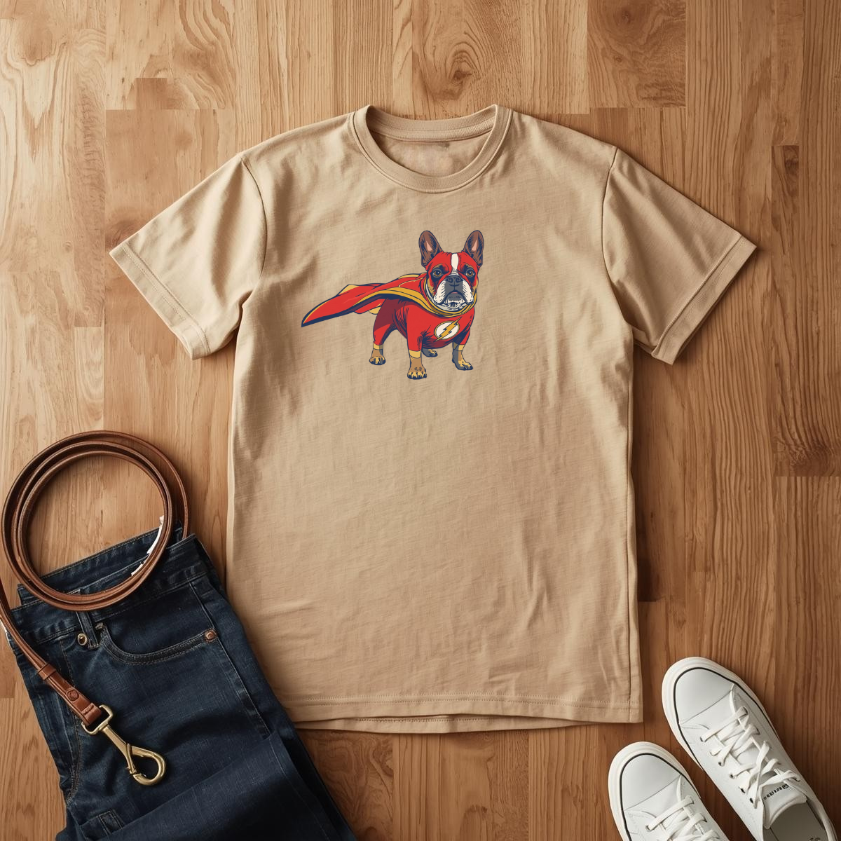 Frenchie Red Superhero - T-Shirt