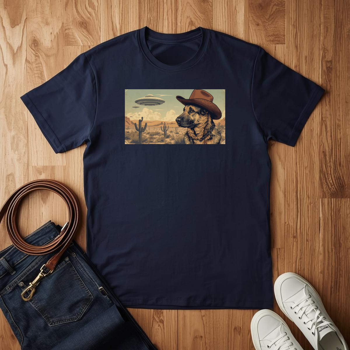 German Shepard Cowboy - T-Shirt
