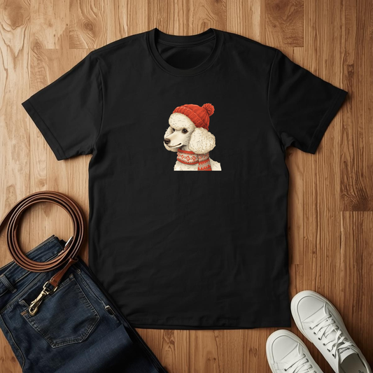 Winter Beanie Poodle - T-Shirt