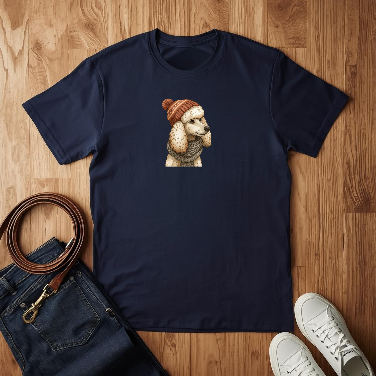 Winter Time Poodle- T-Shirt