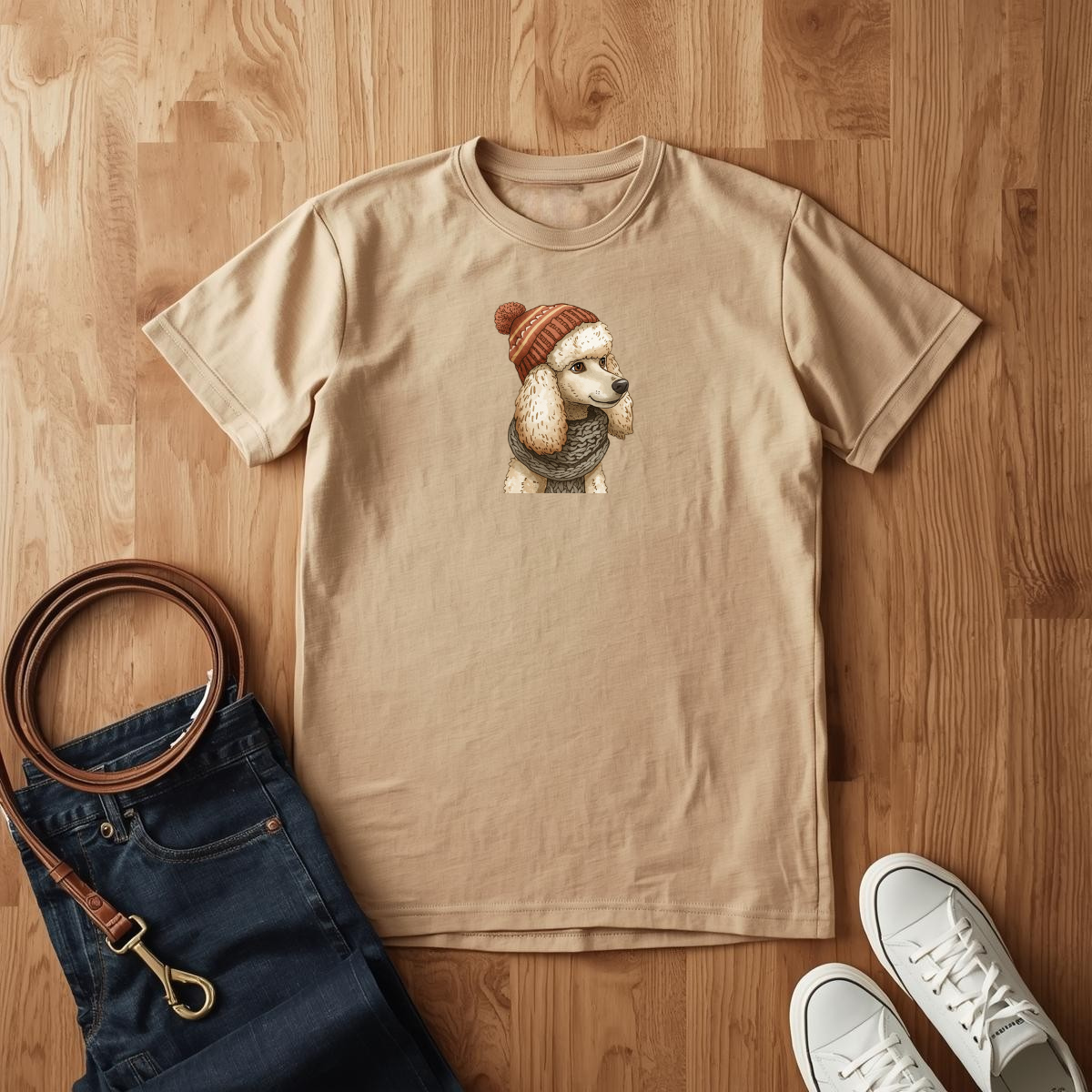 Winter Time Poodle- T-Shirt