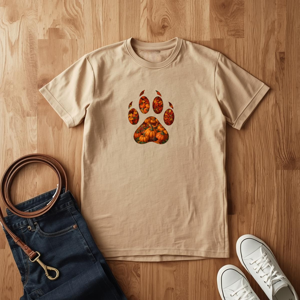 Fall Dog Print - T-Shirt