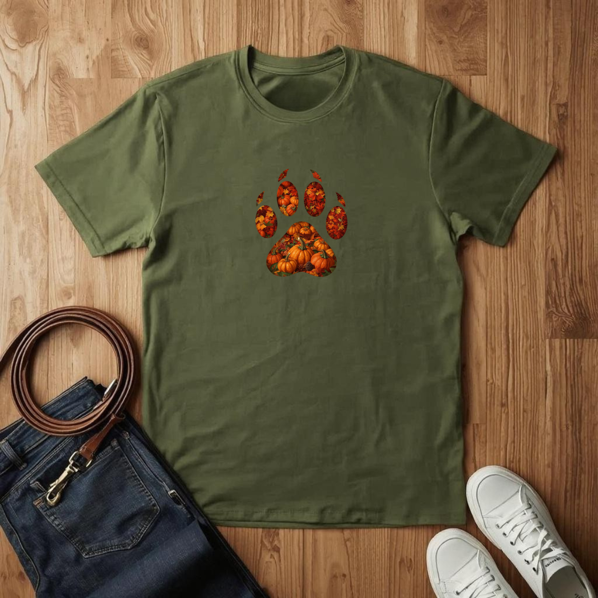 Fall Dog Print - T-Shirt