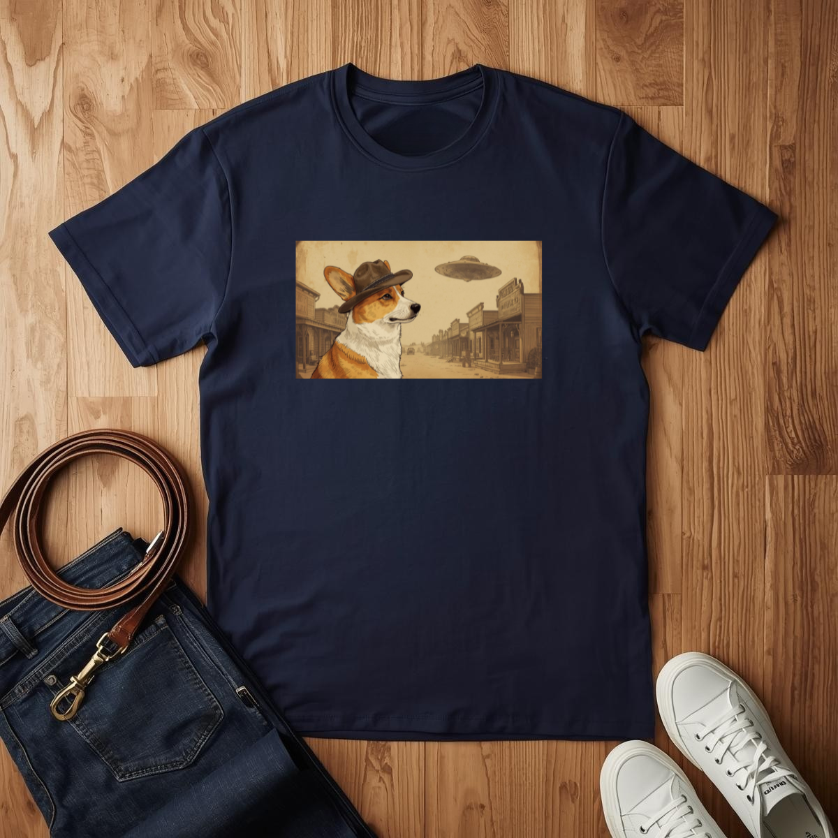 Corgi Midwest Cowboy- T-Shirt