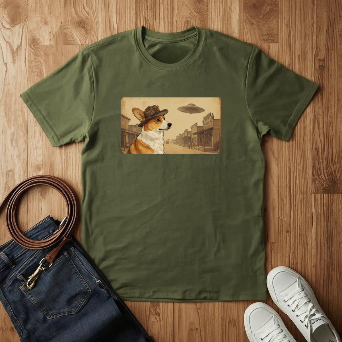 Corgi Midwest Cowboy- T-Shirt