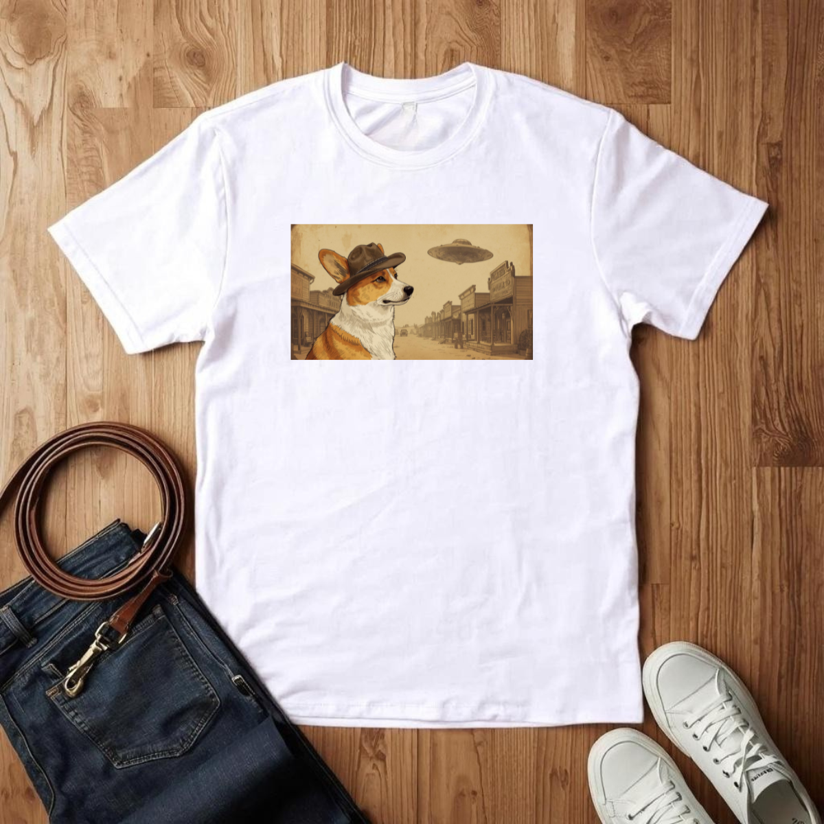 Corgi Midwest Cowboy- T-Shirt