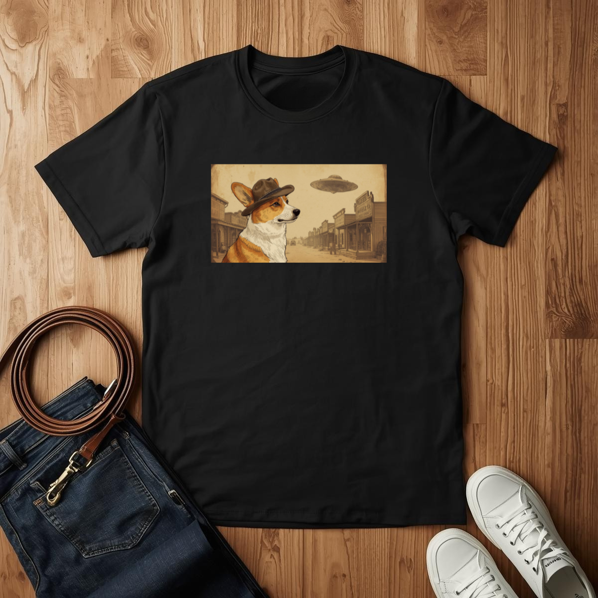 Corgi Midwest Cowboy- T-Shirt