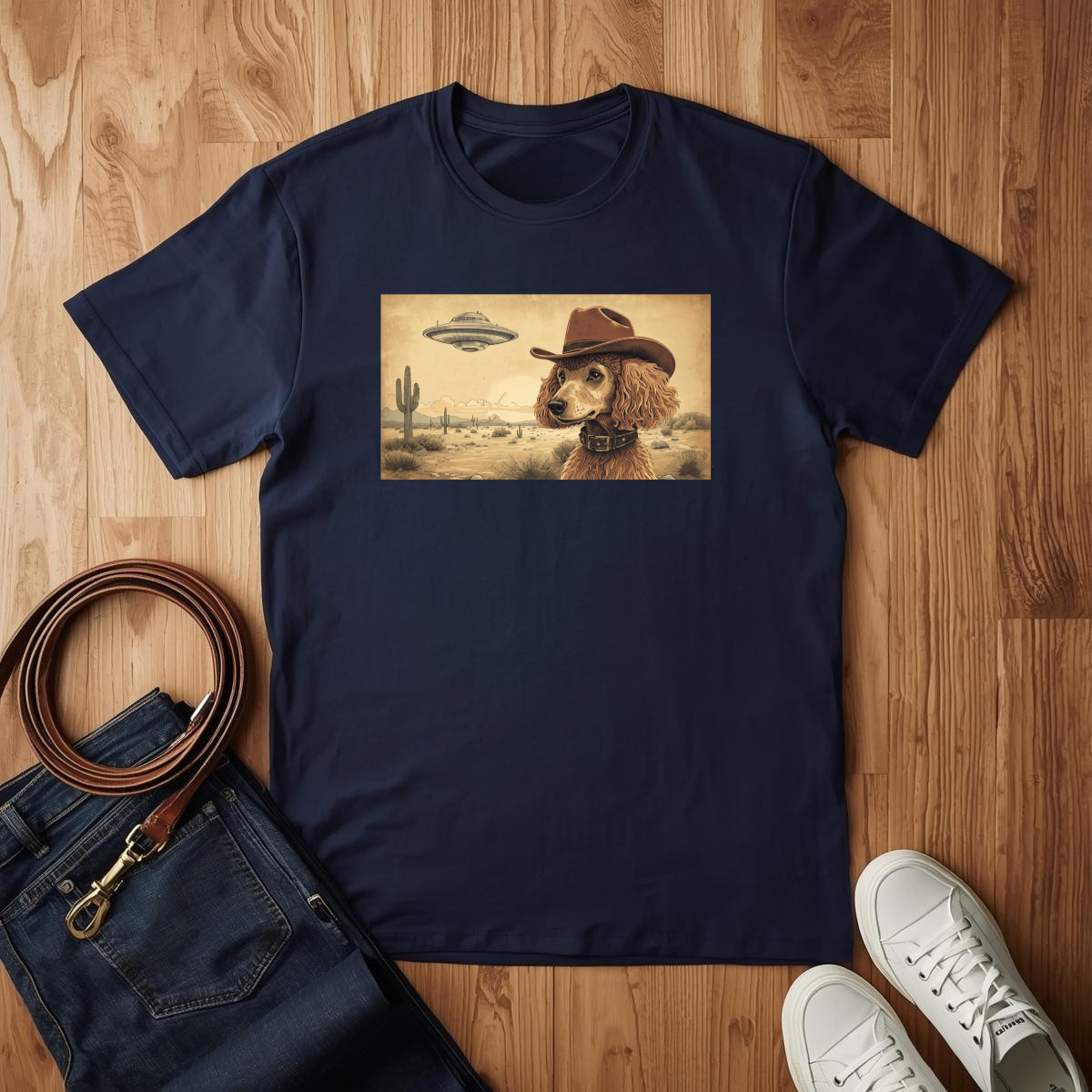 Poodle Wild West- T-Shirt