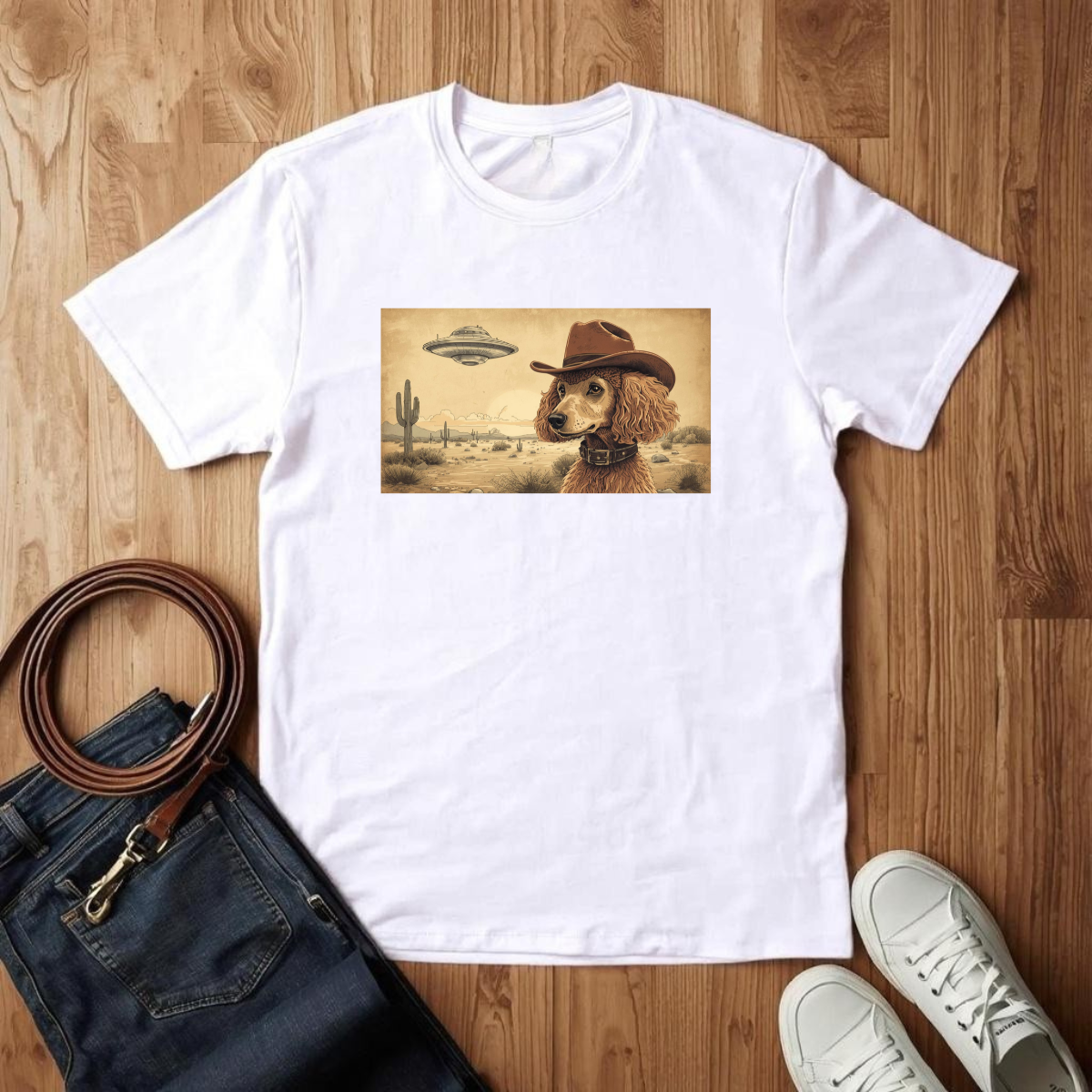 Poodle Wild West- T-Shirt