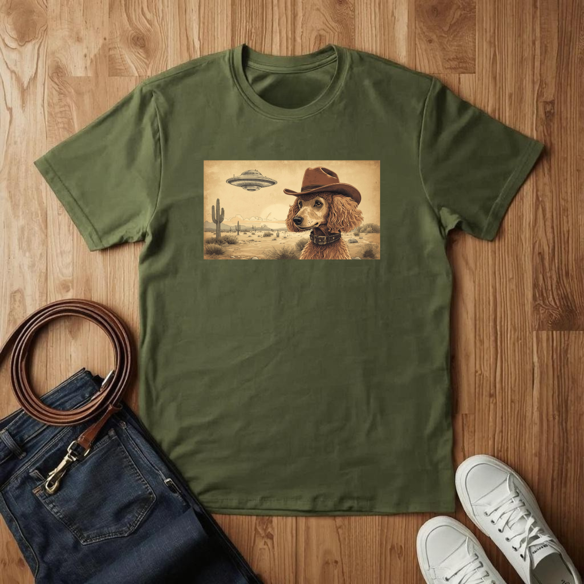 Poodle Wild West- T-Shirt