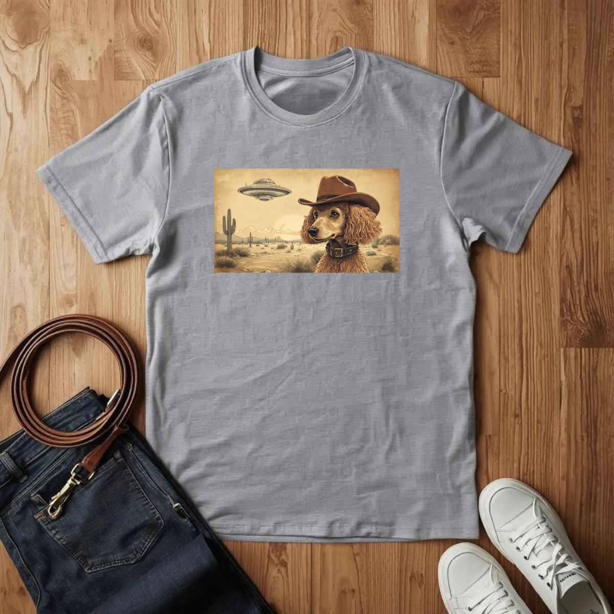 Poodle Wild West- T-Shirt
