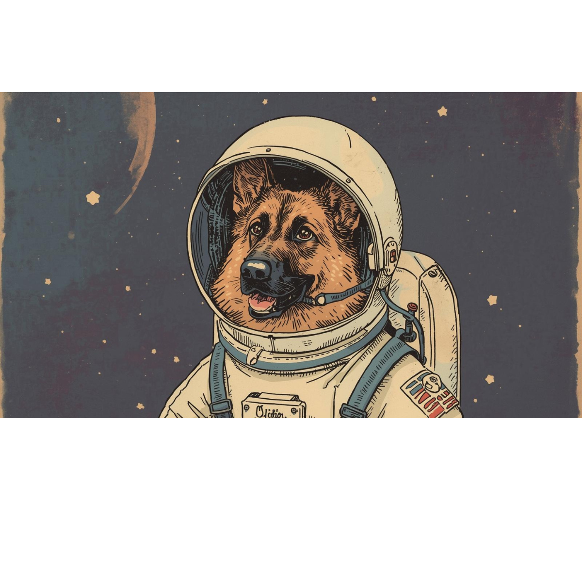 German Shepard Space- T-Shirt