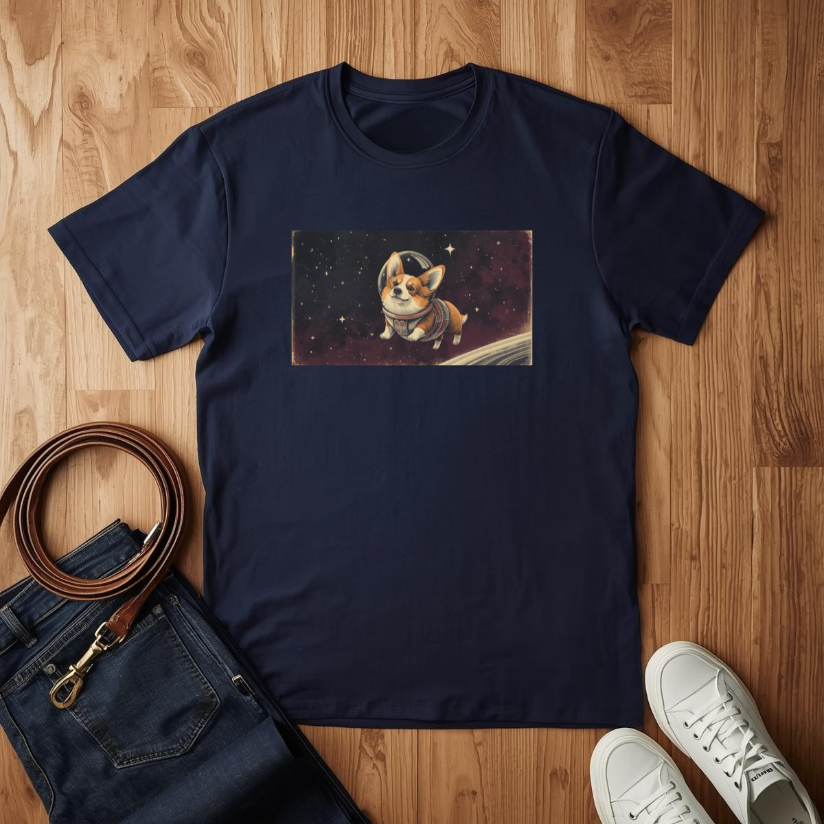 Corgi Outer Space  - T-Shirt