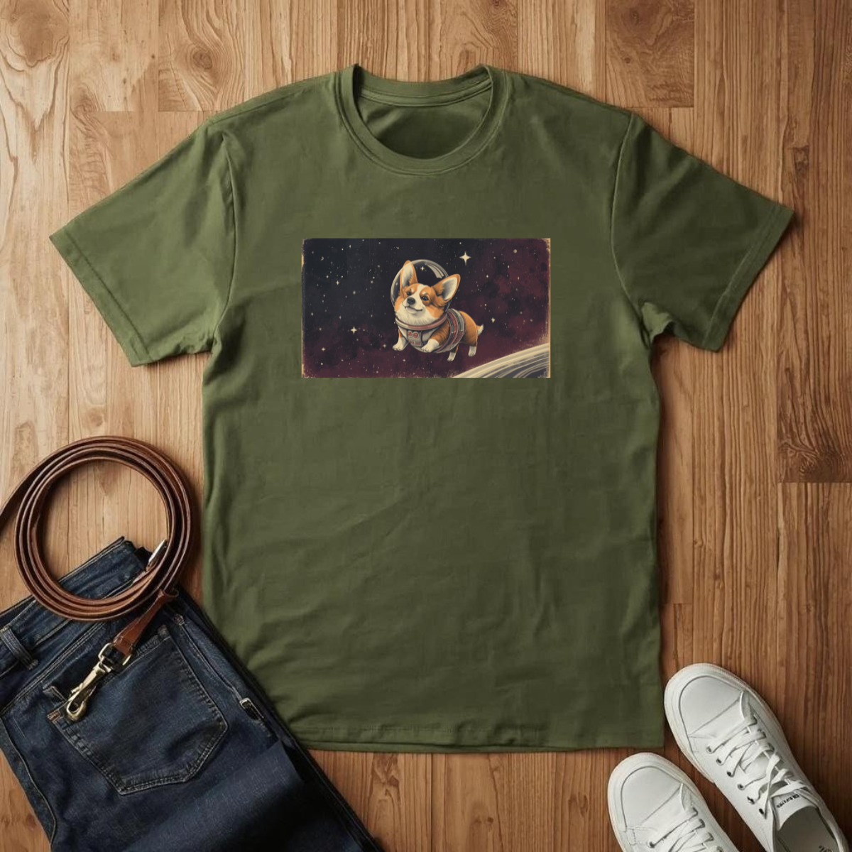 Corgi Outer Space  - T-Shirt