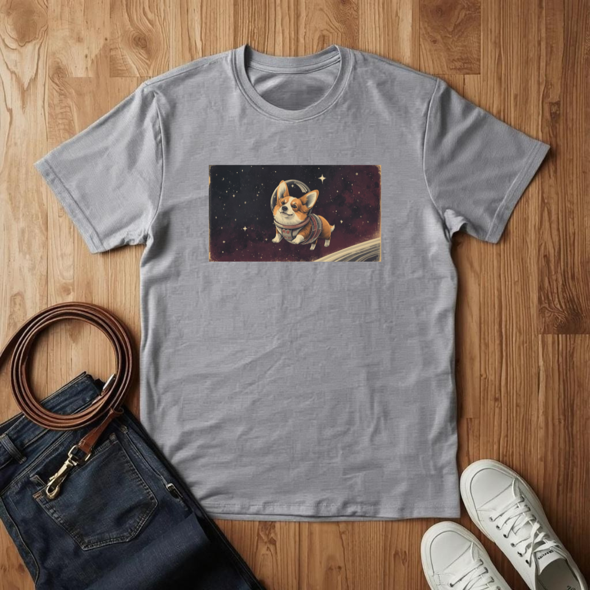 Corgi Outer Space  - T-Shirt