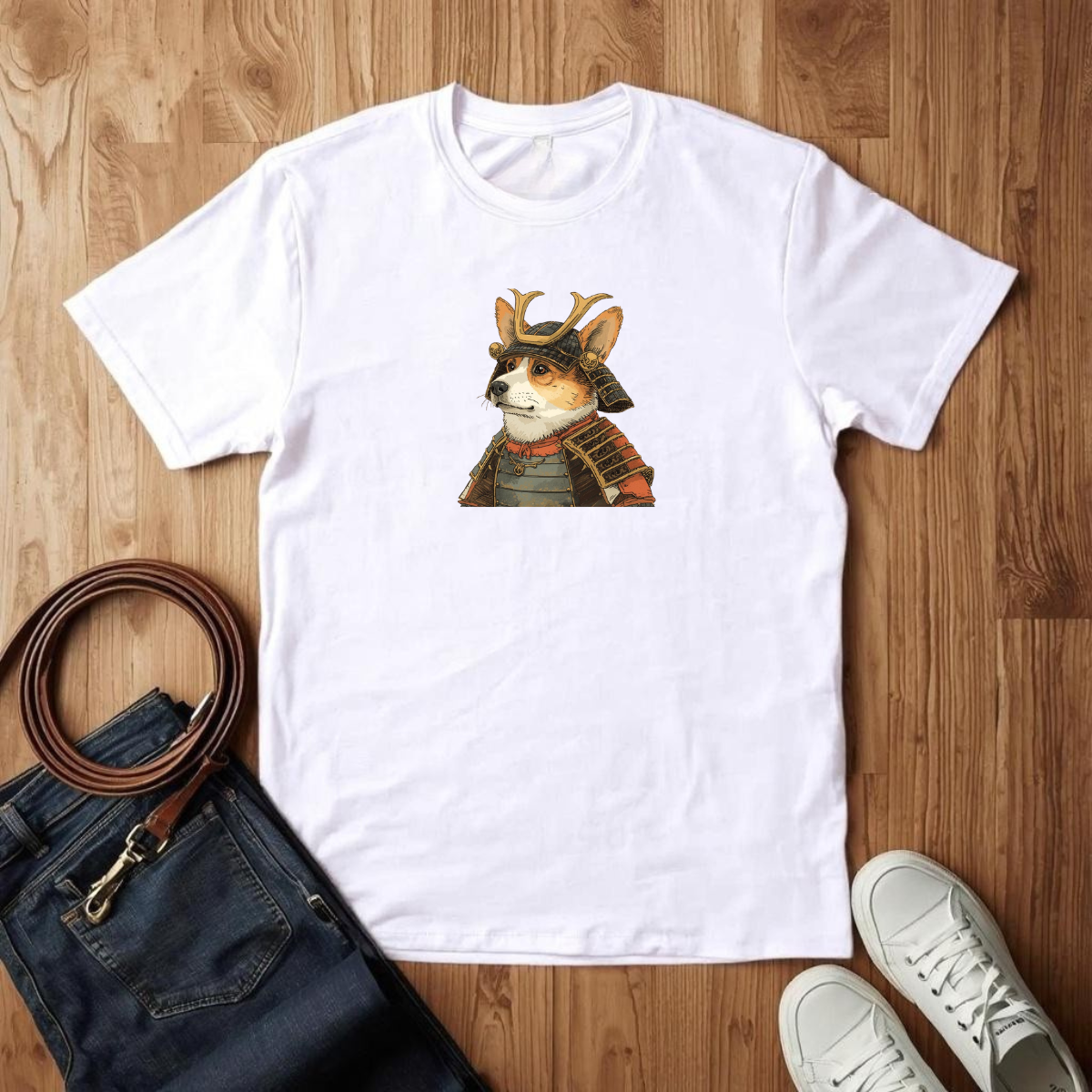 Corgi Samurai  - T-Shirt