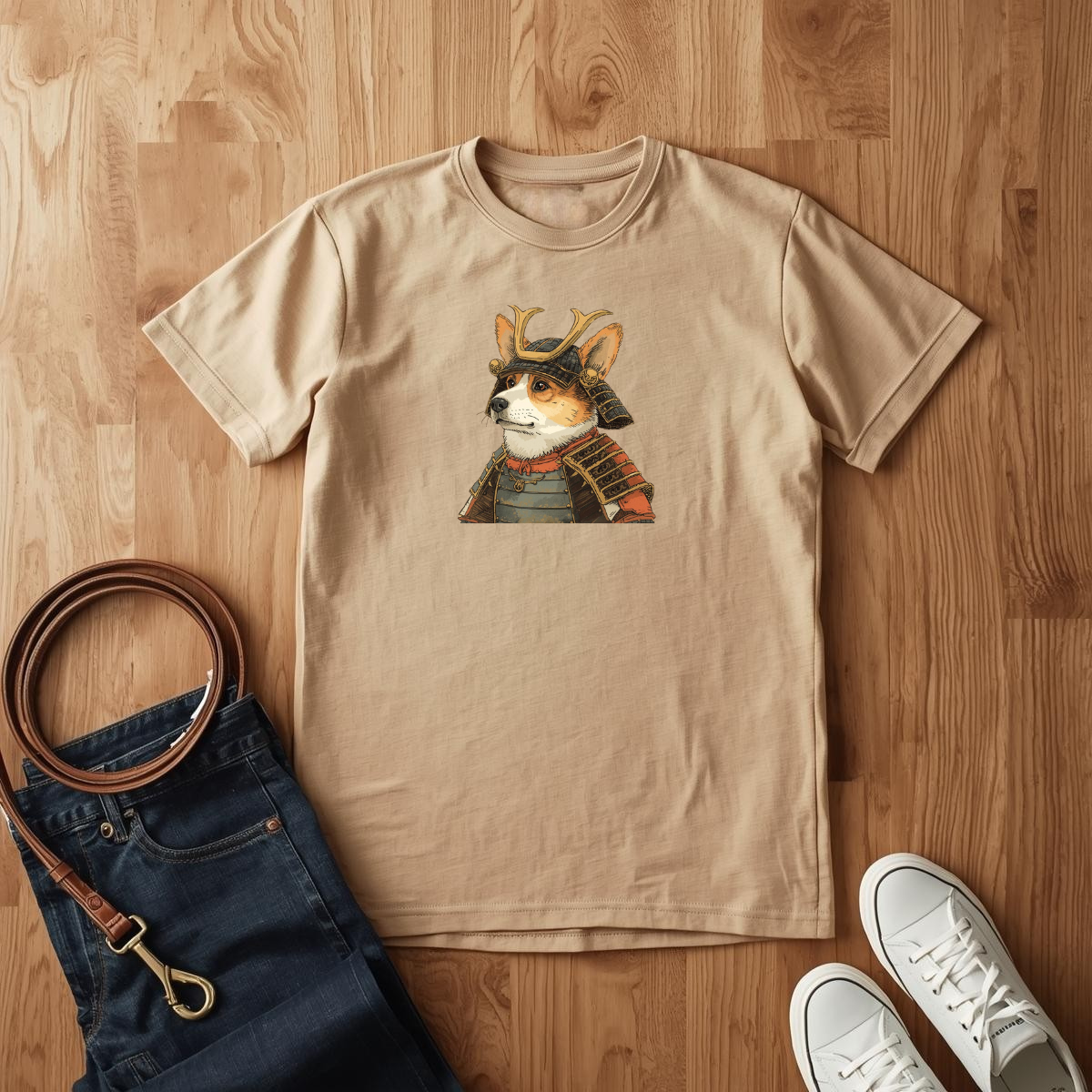 Corgi Samurai  - T-Shirt
