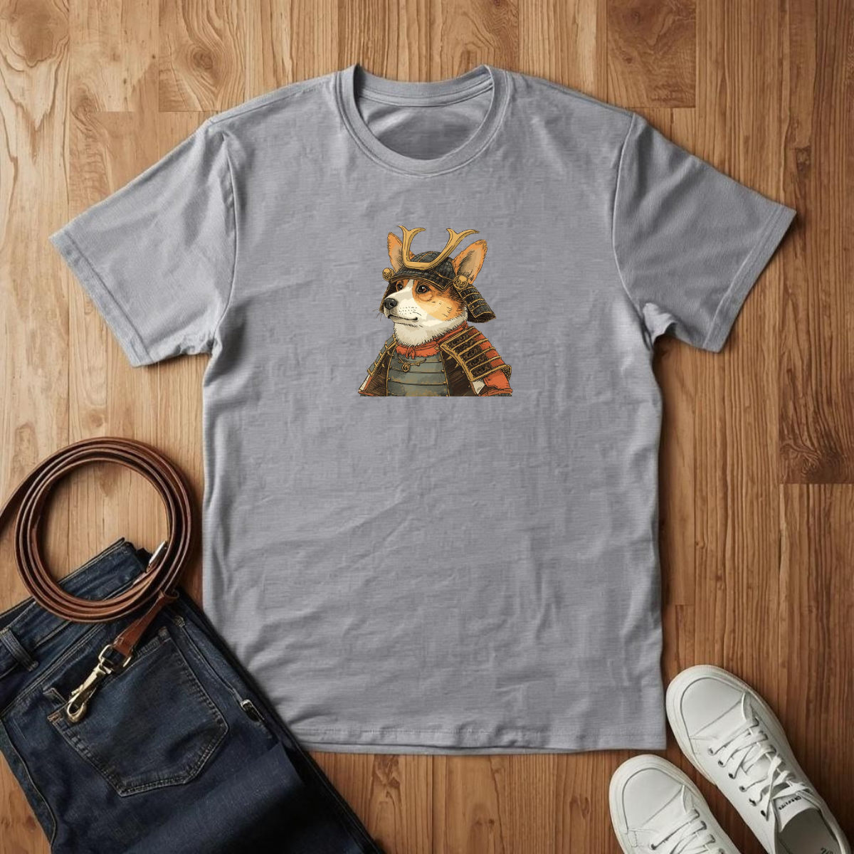Corgi Samurai  - T-Shirt