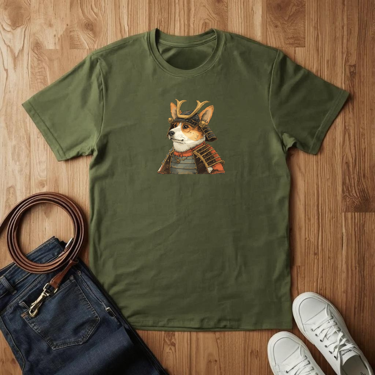 Corgi Samurai  - T-Shirt