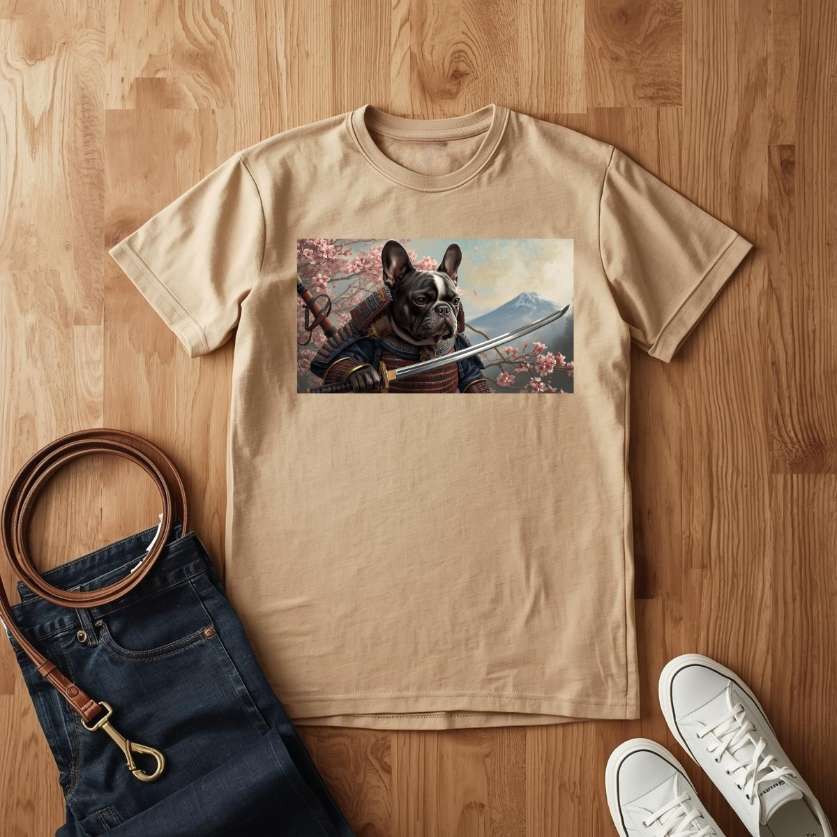 Traditional Samurai Frenchie - T-Shirt
