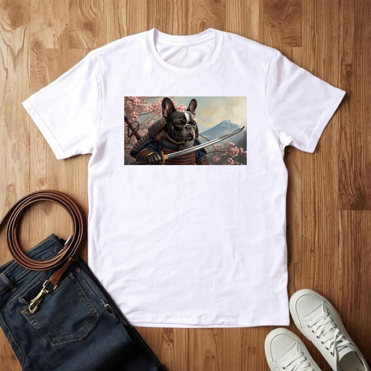 Traditional Samurai Frenchie - T-Shirt