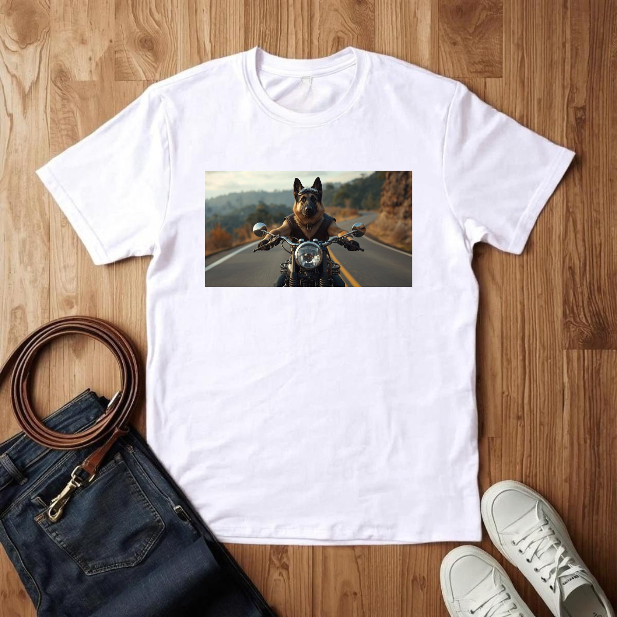 Biker Shepard- T-Shirt