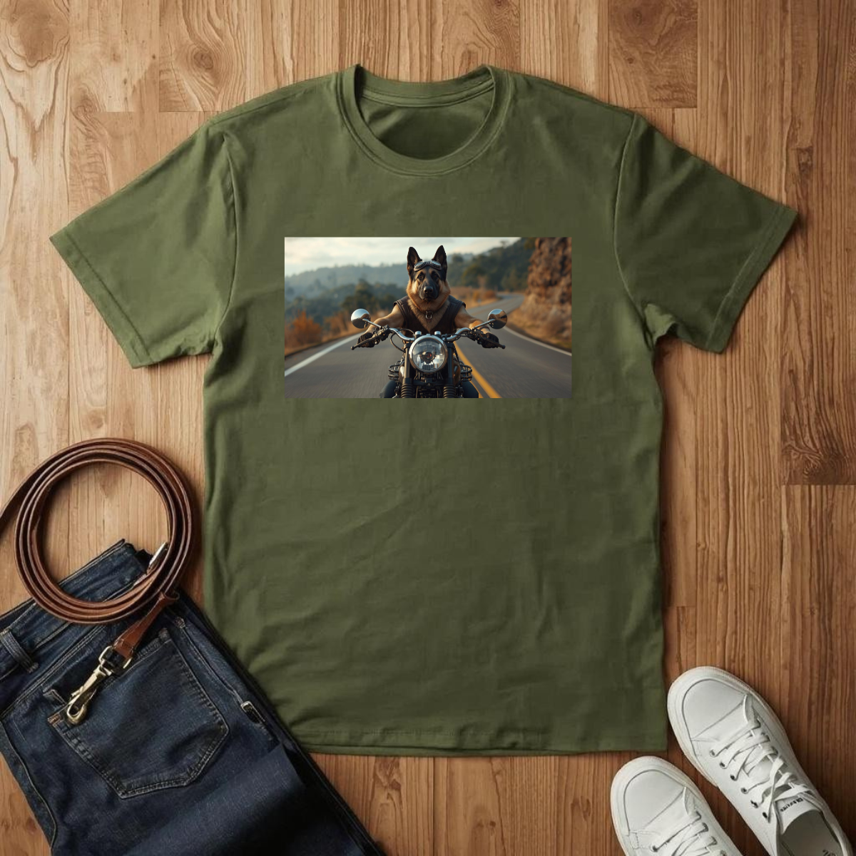 Biker Shepard- T-Shirt