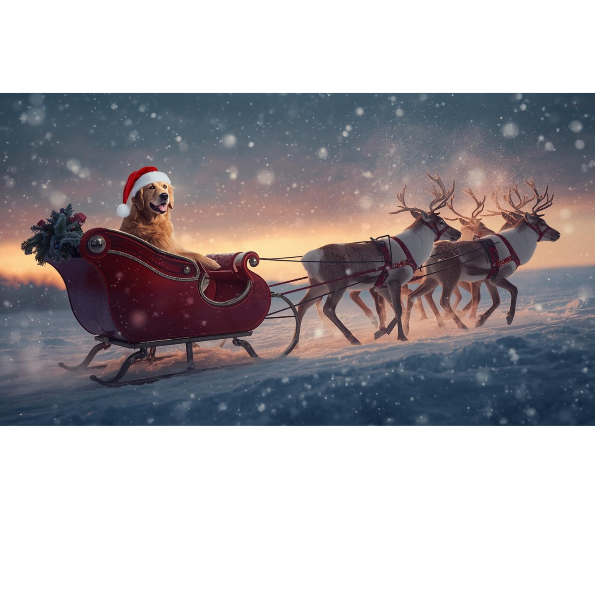 Golden Retriever Santa- T-Shirt