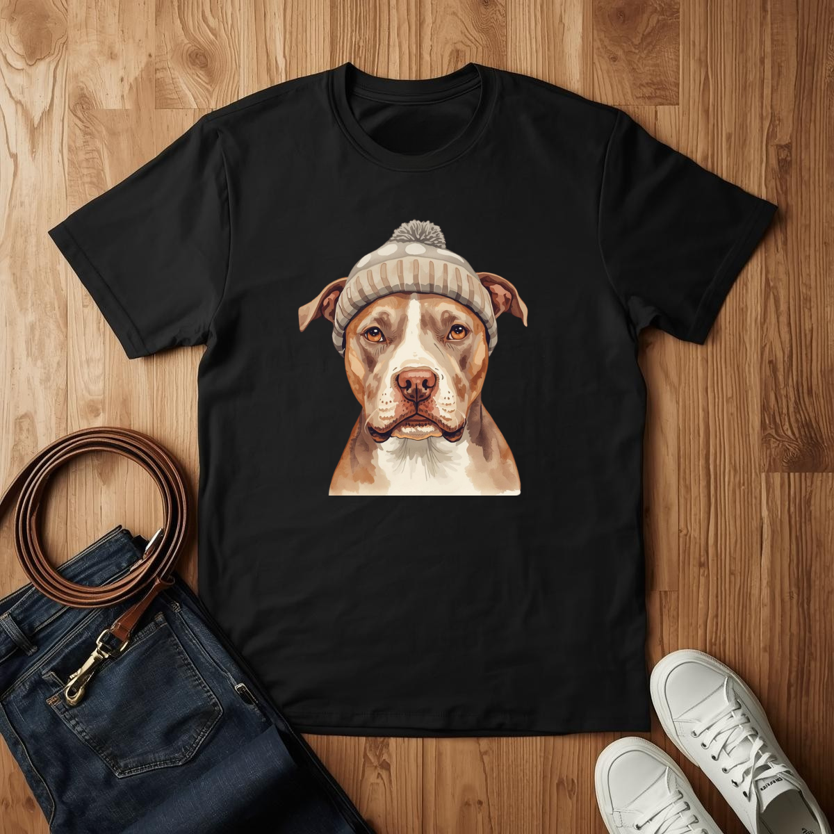 Pitbull Beanie- T-Shirt