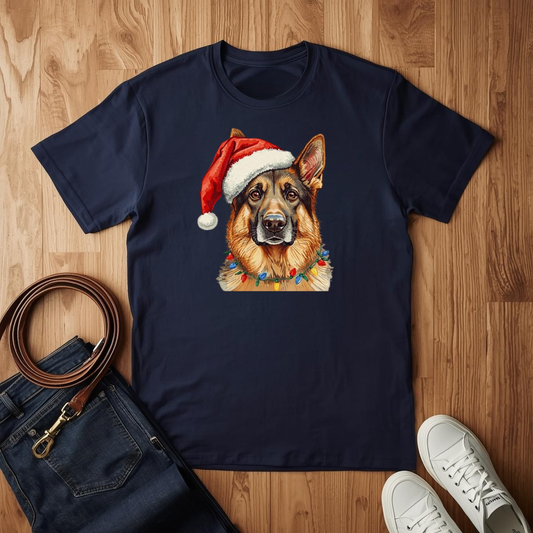 German Shepard Santa- T-Shirt