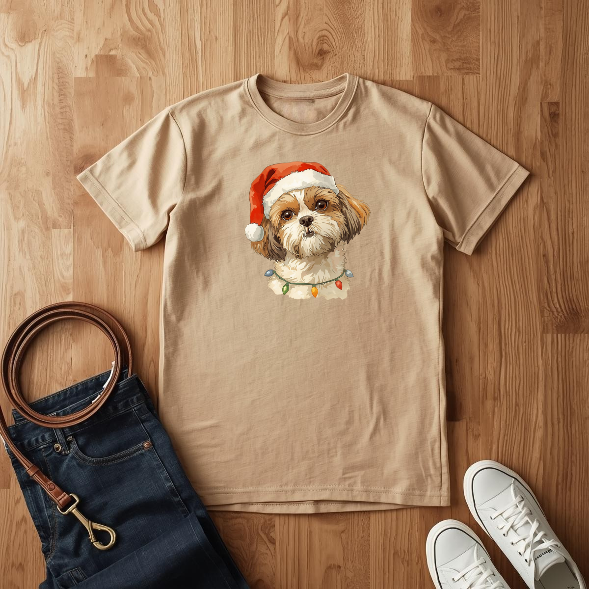 Shitzu Santa- T-Shirt