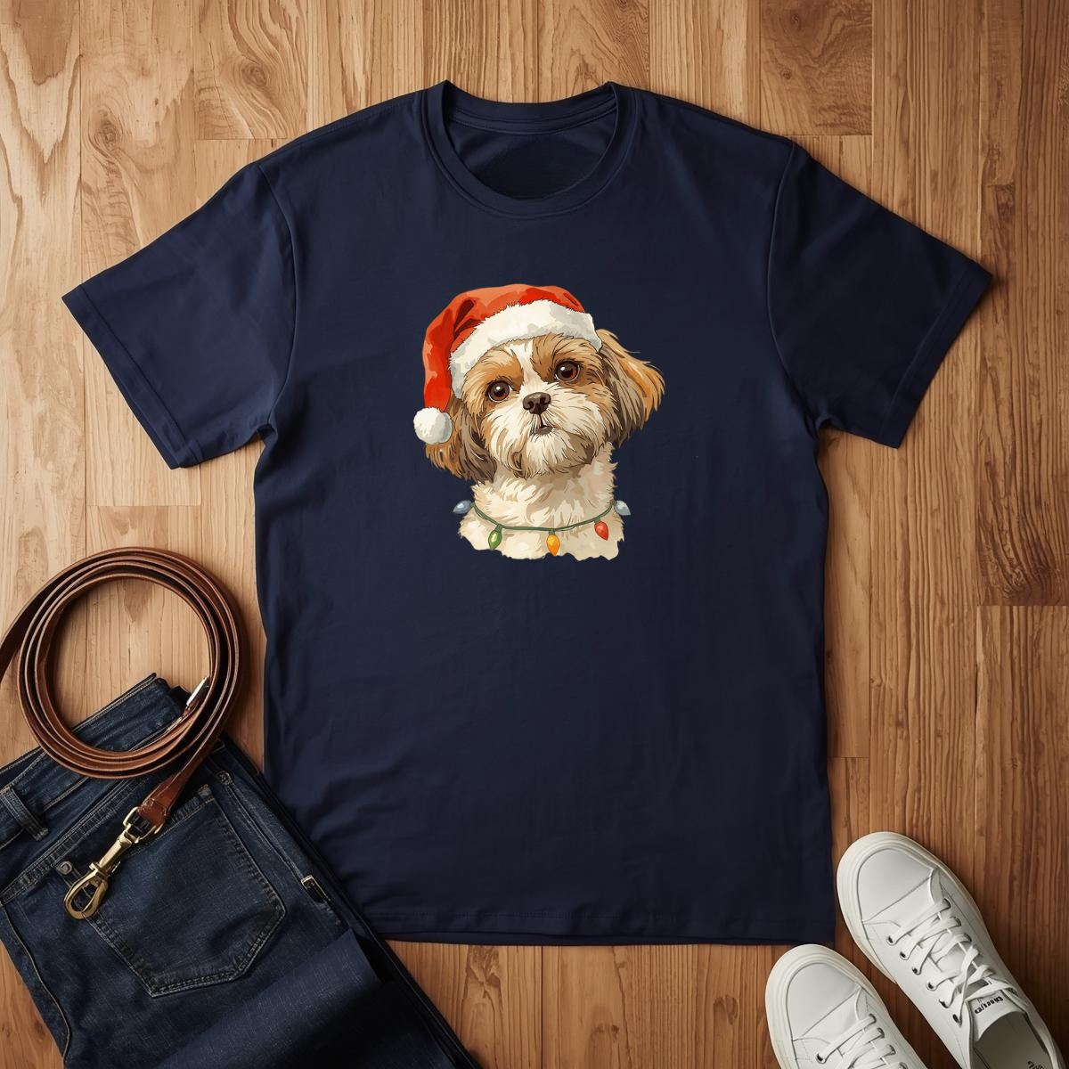 Shitzu Santa- T-Shirt