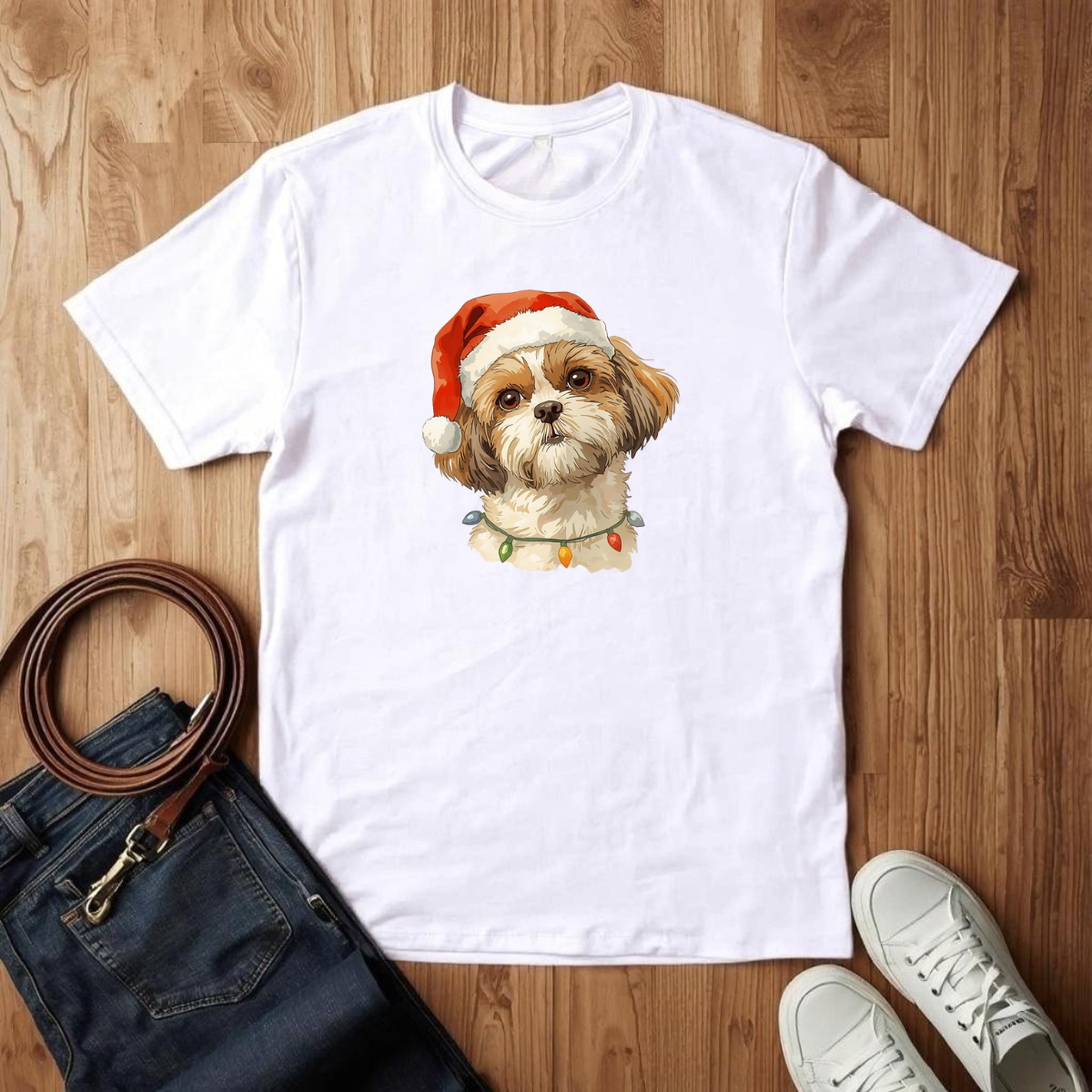 Shitzu Santa- T-Shirt