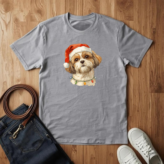 Shitzu Santa- T-Shirt