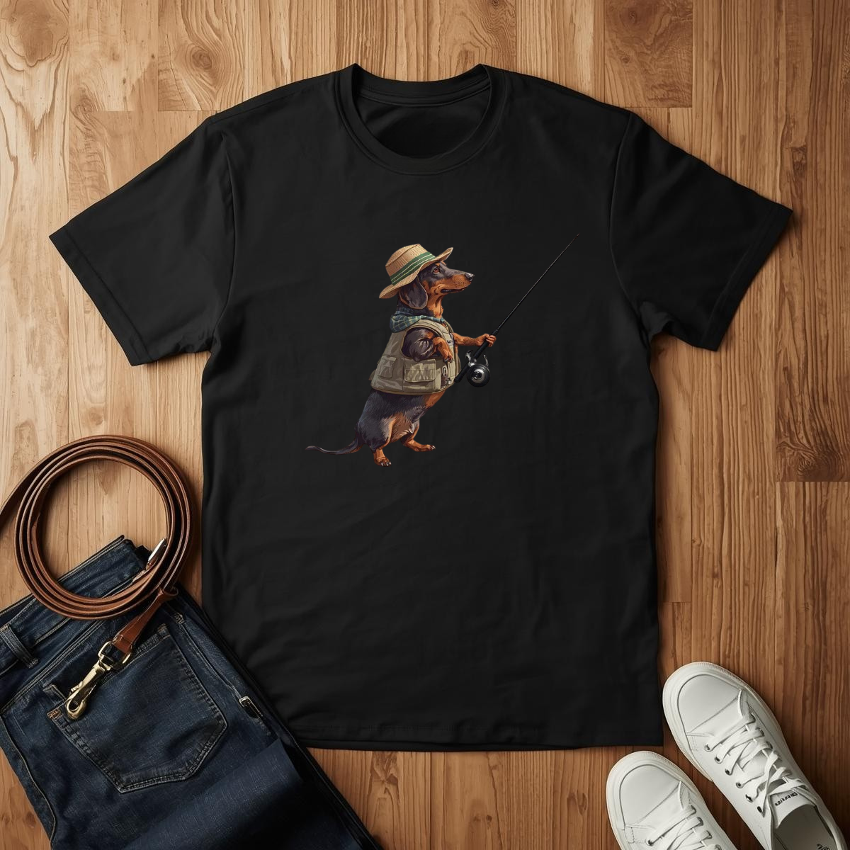 Gone Fishing Dachshund - T-Shirt