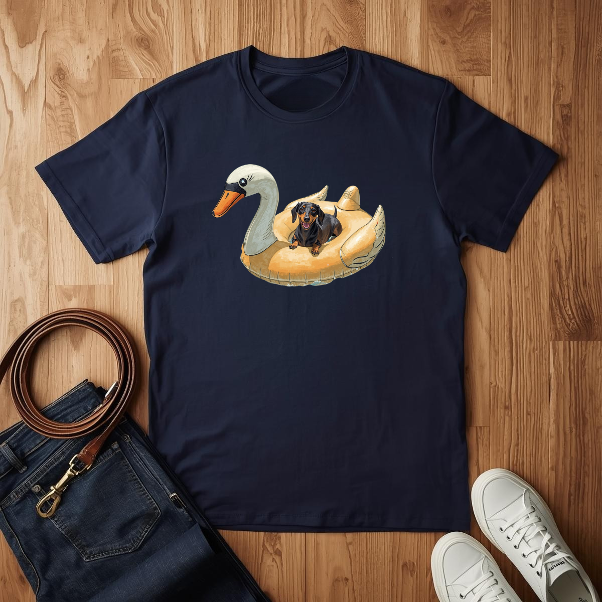 Dachshund Pool Time- T-Shirt