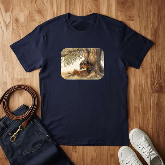 Dachshund Bookworm- T-Shirt