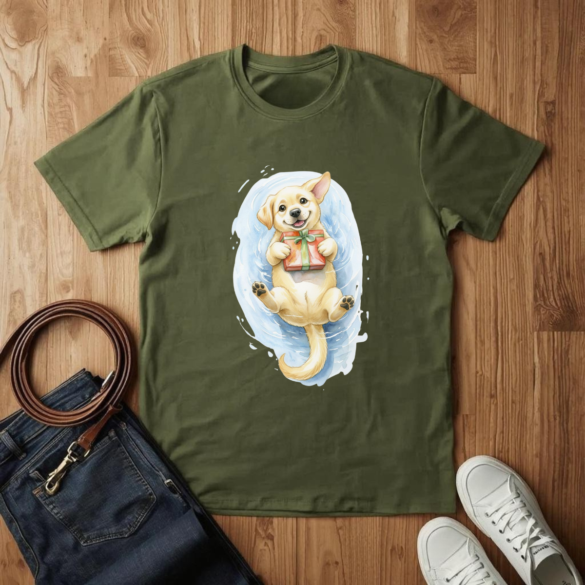 Lab Puppy Present- T-Shirt