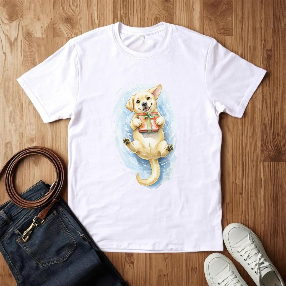 Lab Puppy Present- T-Shirt