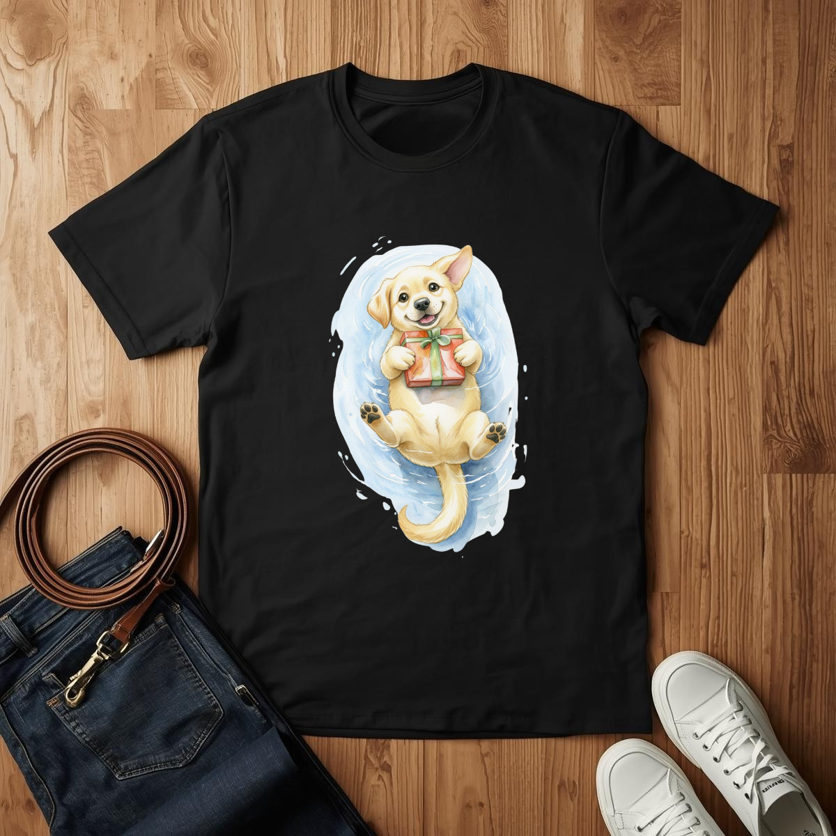 Lab Puppy Present- T-Shirt